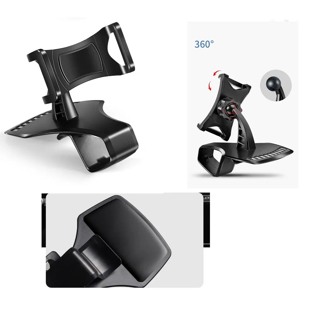 3 in 1 Car GPS Smartphone Holder: Dashboard / Visor Clamp   AC Grid Clip for Gionee M6, Marathon M6 - Black