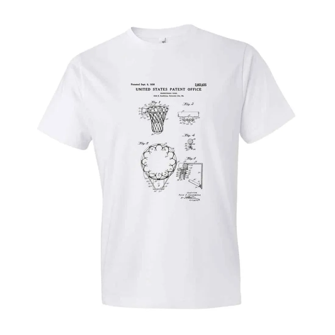 Basketball Hoop Patent T-Shirt - Patent shirt, old patent t-shirt, Basketball t-shirt, Basketball Patent, Basketball Gift, Basketball Hoop
