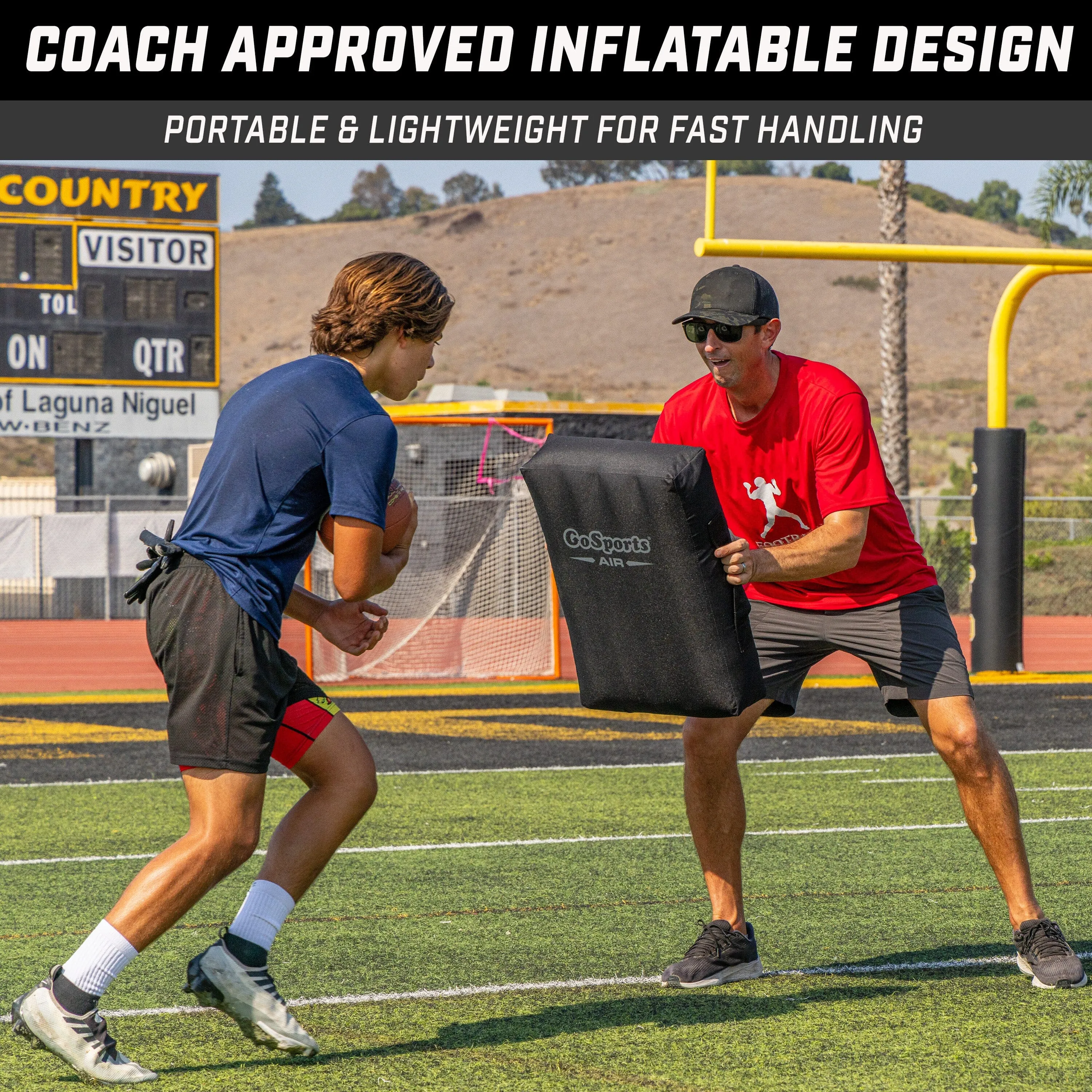 GoSports Inflatable Blocking Pad - Training Equipment for Basketball, Football, Lacrosse, Martial Arts & More - 23" x 15"
