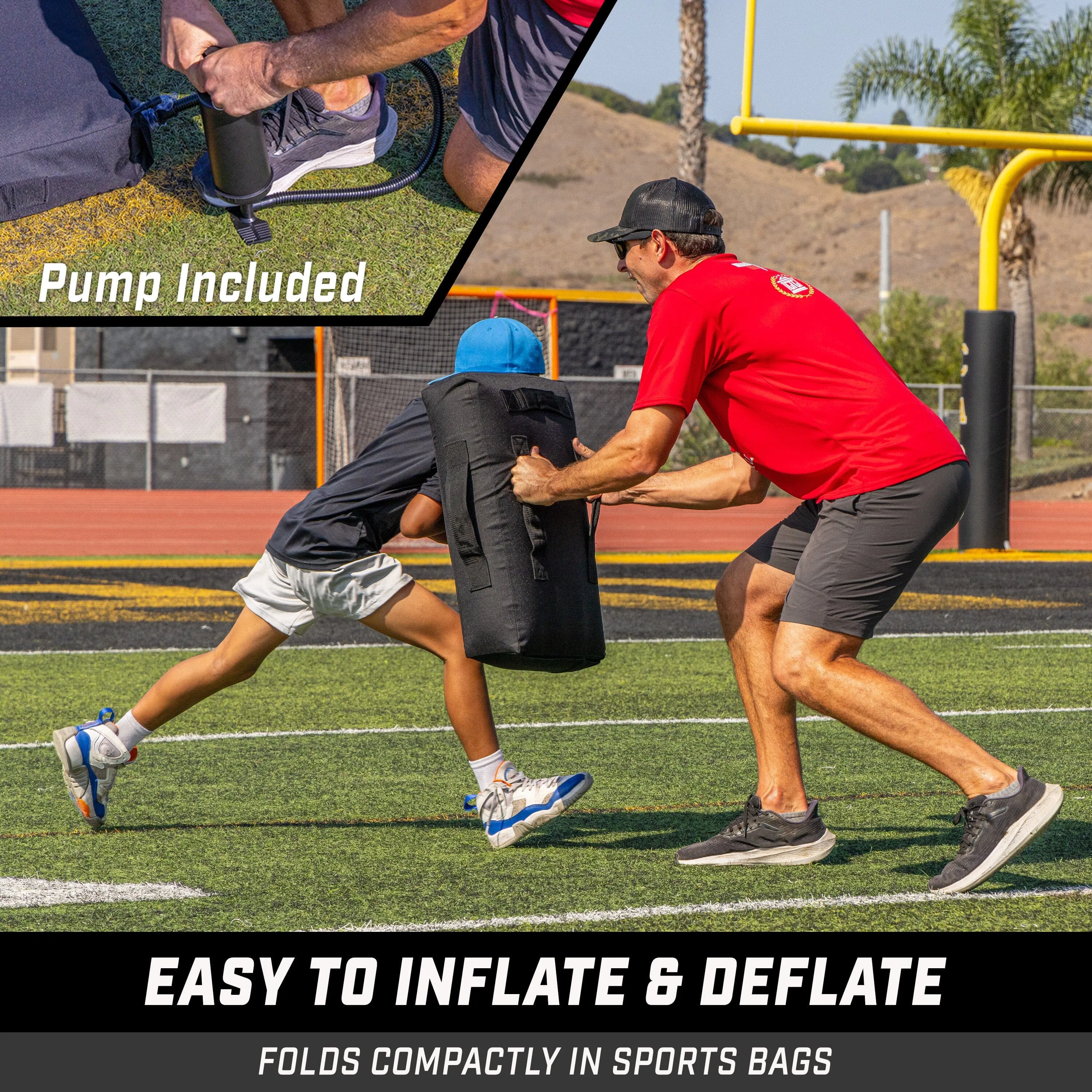 GoSports Inflatable Blocking Pad - Training Equipment for Basketball, Football, Lacrosse, Martial Arts & More - 23" x 15"