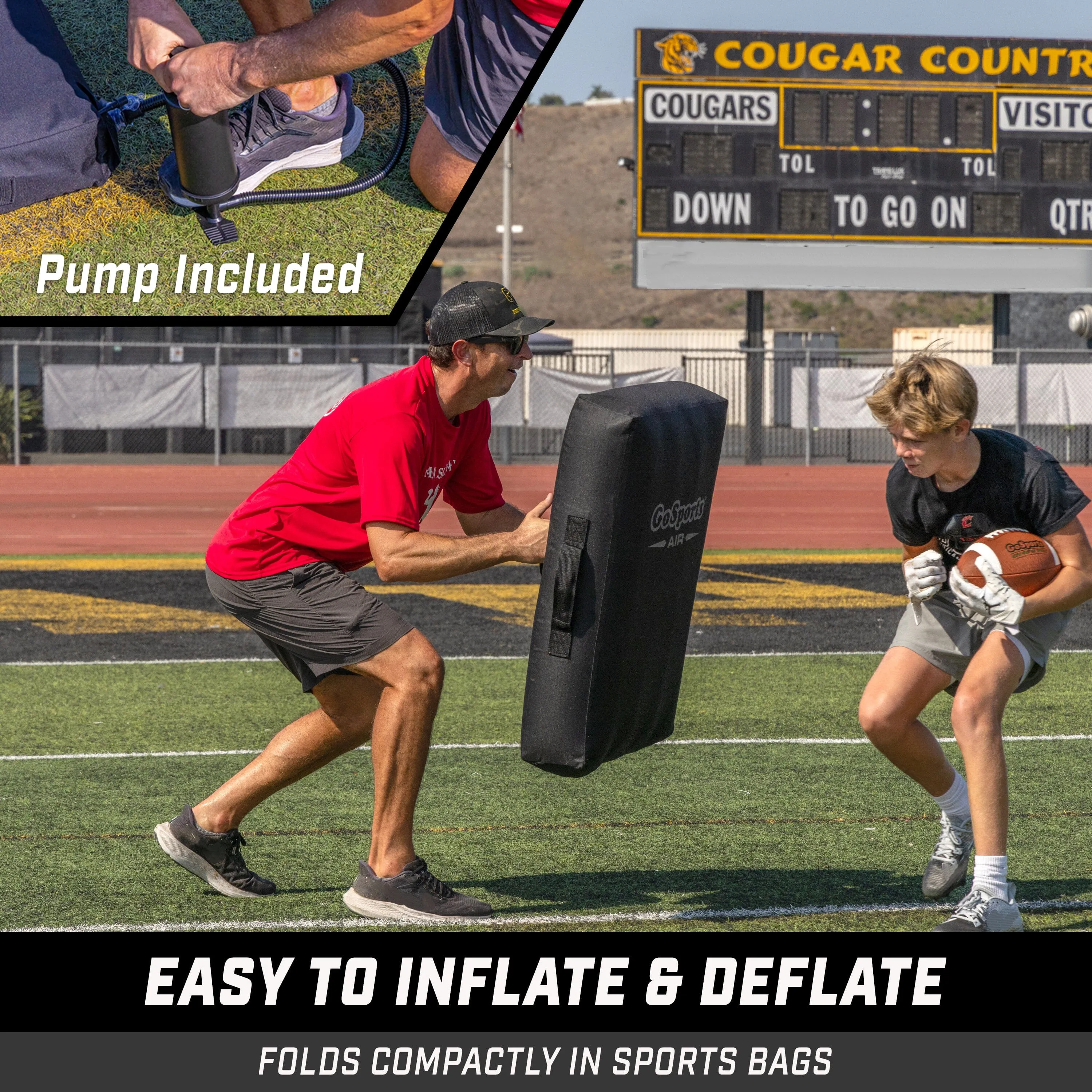 GoSports Inflatable Blocking Pad - Training Equipment for Basketball, Football, Lacrosse, Martial Arts & More - 30" x 20"
