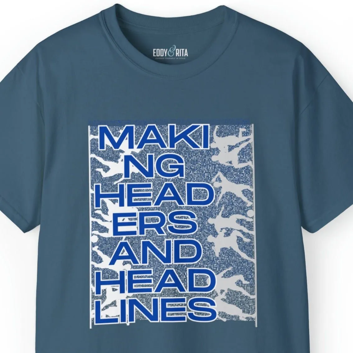 Making Headers and Headlines Soccer Players Men's Tee - Sports-Inspired Graphic Shirt for Soccer Enthusiasts