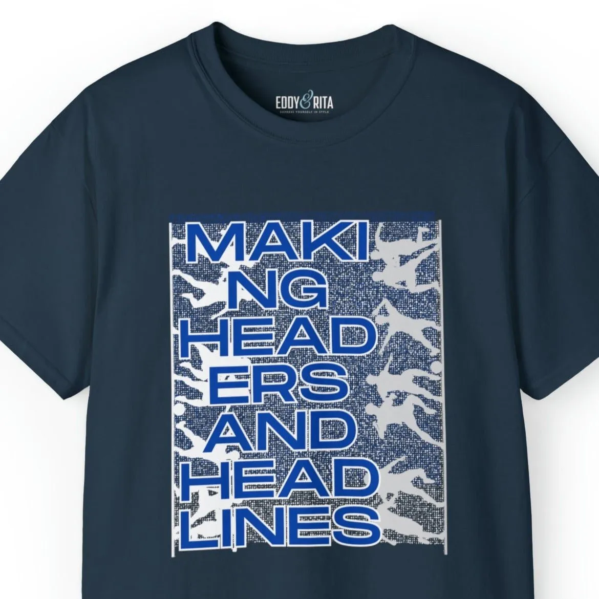 Making Headers and Headlines Soccer Players Men's Tee - Sports-Inspired Graphic Shirt for Soccer Enthusiasts