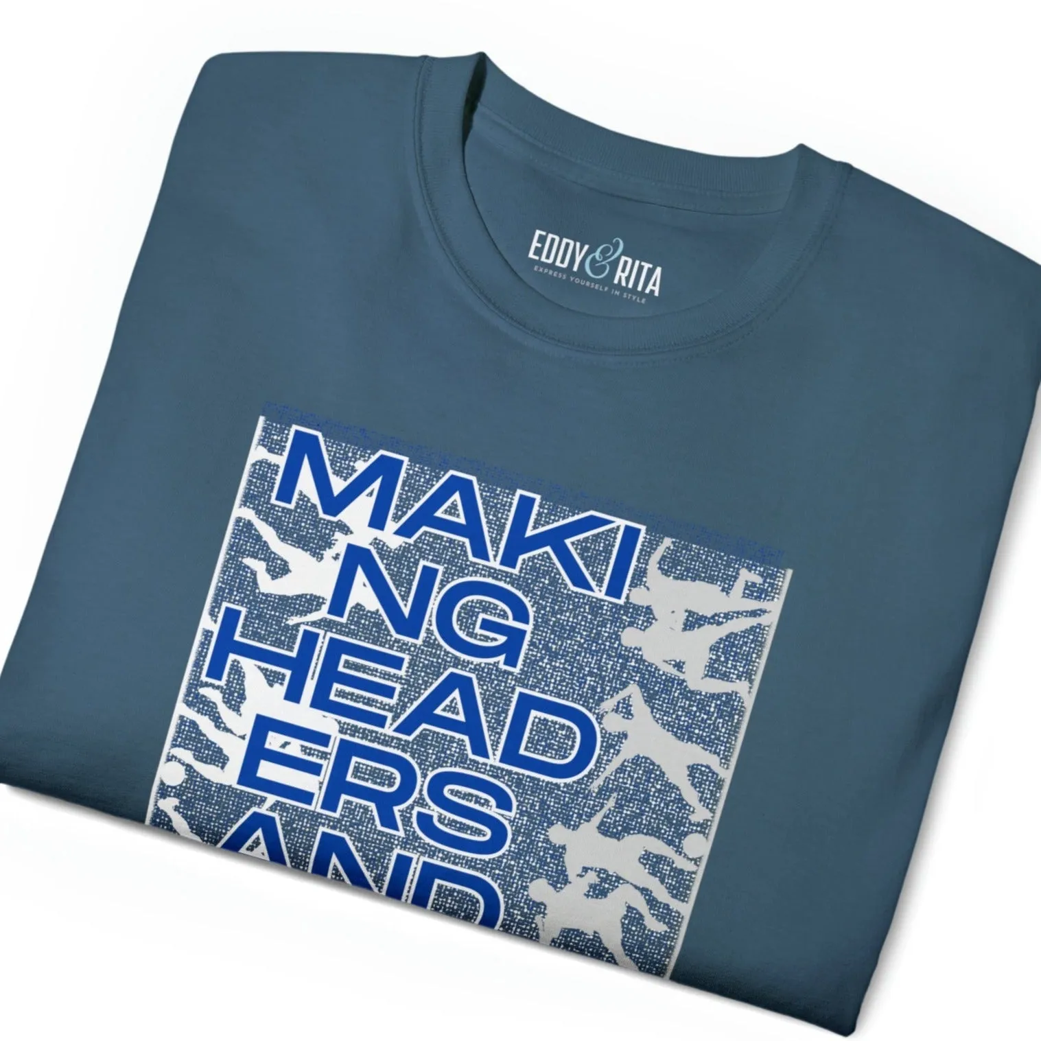 Making Headers and Headlines Soccer Players Men's Tee - Sports-Inspired Graphic Shirt for Soccer Enthusiasts