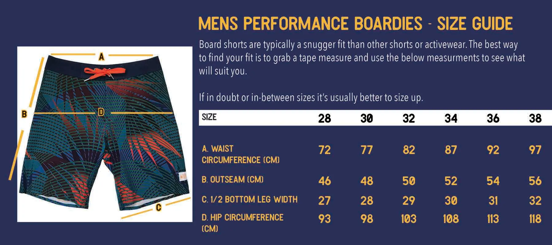 Men's Performance Boardies: Frond