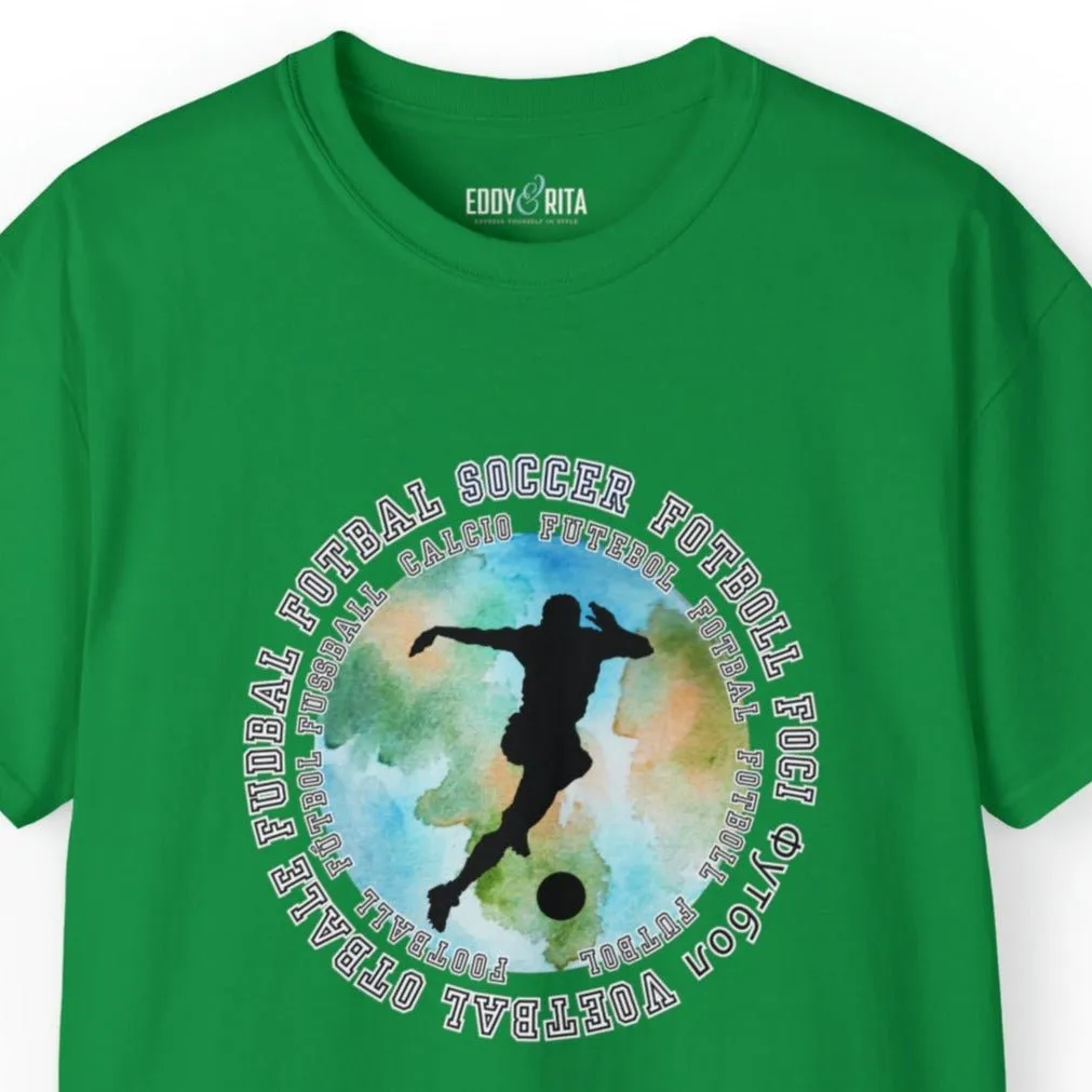 Multilingual Soccer Enthusiast World Graphic Men's Tee - International Football Passion Shirt