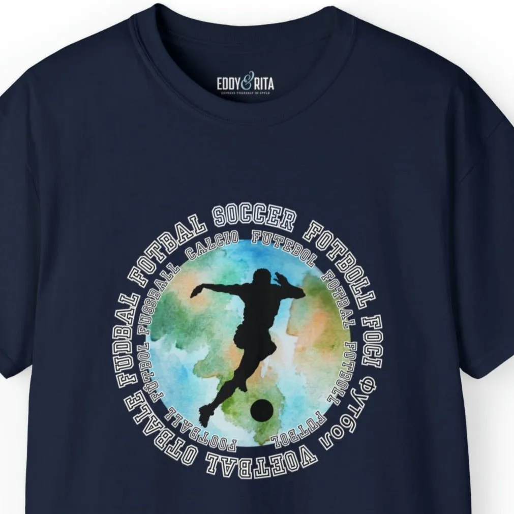 Multilingual Soccer Enthusiast World Graphic Men's Tee - International Football Passion Shirt
