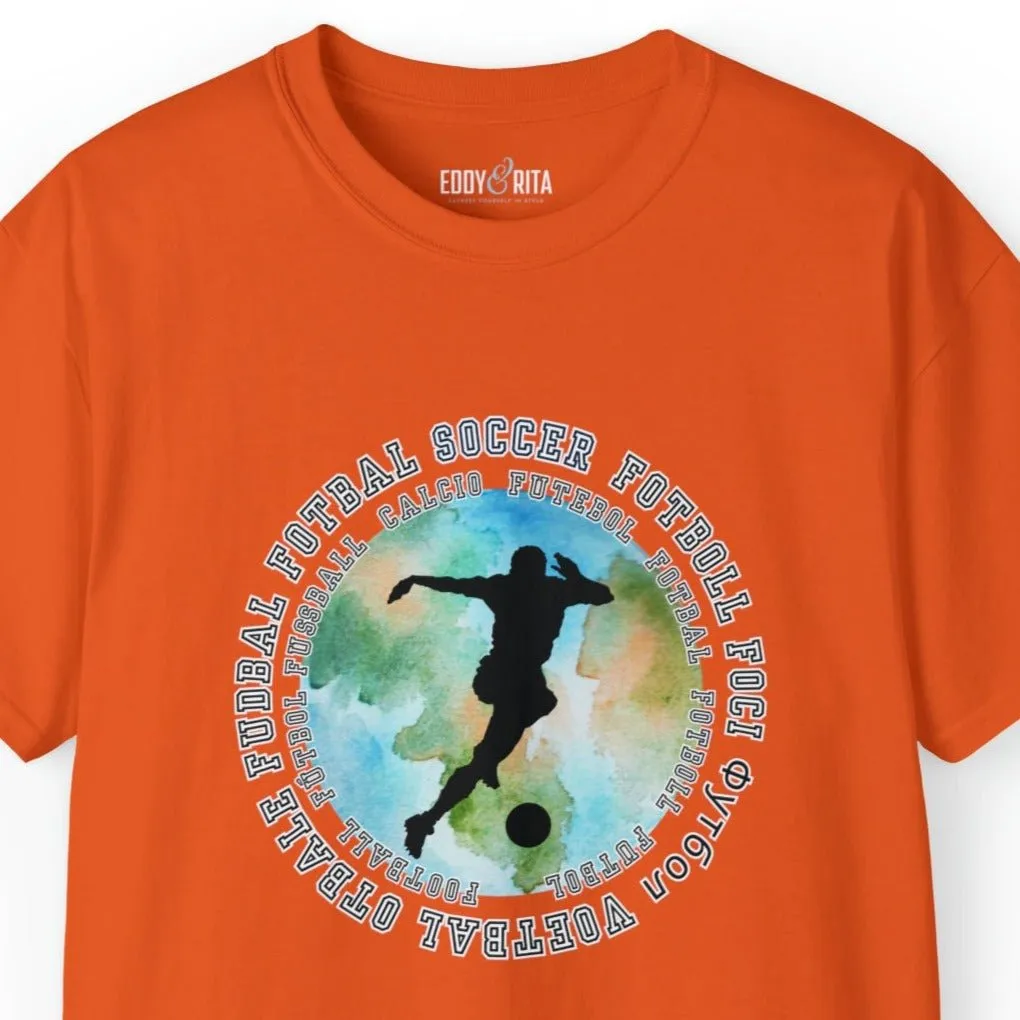 Multilingual Soccer Enthusiast World Graphic Men's Tee - International Football Passion Shirt