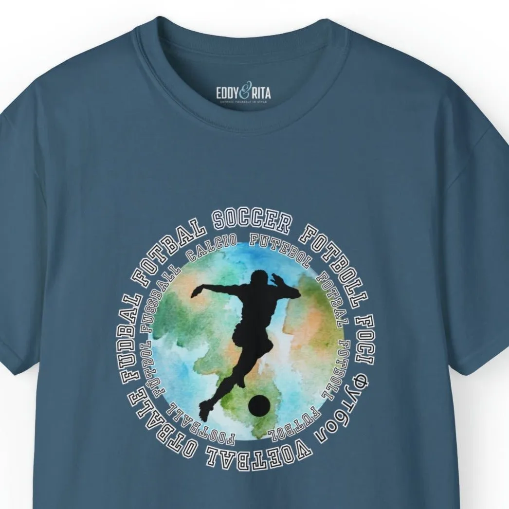 Multilingual Soccer Enthusiast World Graphic Men's Tee - International Football Passion Shirt