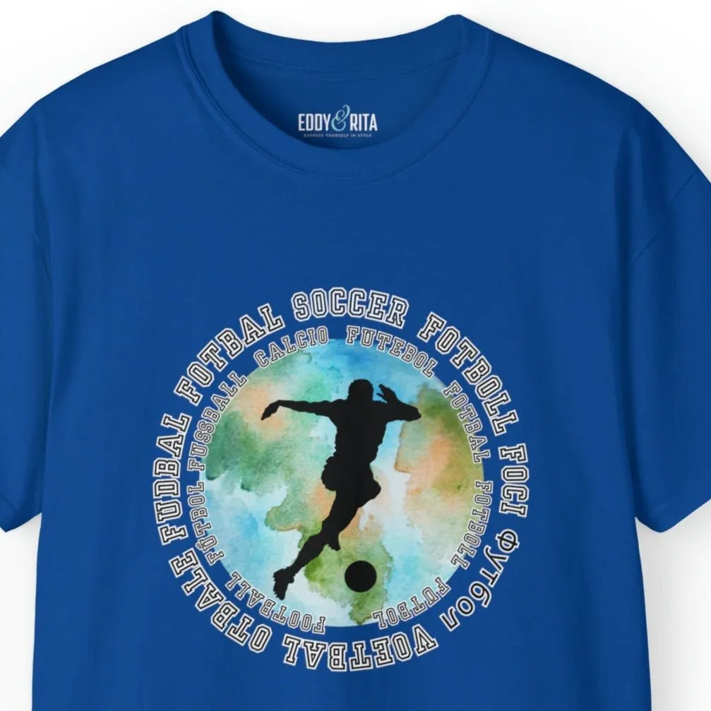 Multilingual Soccer Enthusiast World Graphic Men's Tee - International Football Passion Shirt