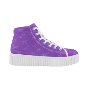 White Scratches Women's High Top Platform Sneakers